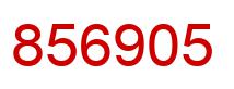 Number 856905 red image