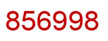 Number 856998 red image