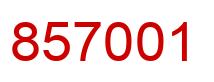 Number 857001 red image