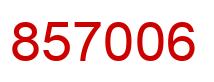 Number 857006 red image