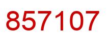 Number 857107 red image