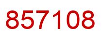 Number 857108 red image