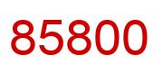 Number 85800 red image