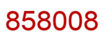 Number 858008 red image