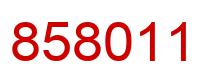 Number 858011 red image