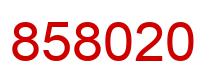 Number 858020 red image