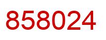 Number 858024 red image