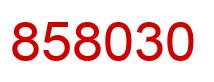 Number 858030 red image