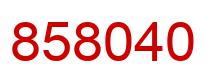Number 858040 red image