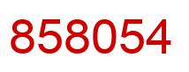 Number 858054 red image