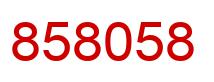 Number 858058 red image