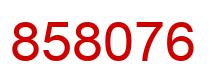 Number 858076 red image