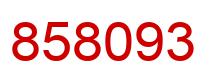 Number 858093 red image