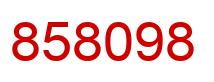 Number 858098 red image