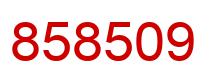 Number 858509 red image