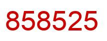 Number 858525 red image