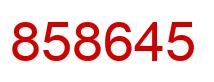 Number 858645 red image