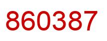 Number 860387 red image