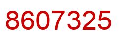 Number 8607325 red image