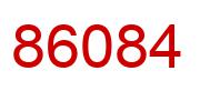 Number 86084 red image