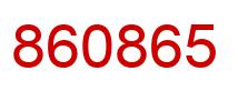 Number 860865 red image