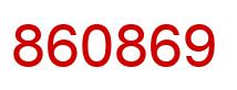 Number 860869 red image