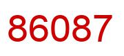 Number 86087 red image