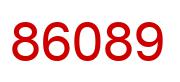 Number 86089 red image