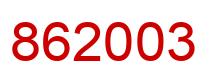 Number 862003 red image