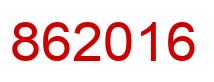 Number 862016 red image
