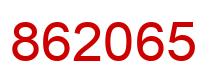 Number 862065 red image