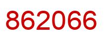 Number 862066 red image