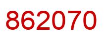 Number 862070 red image