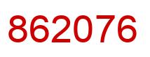 Number 862076 red image