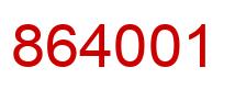Number 864001 red image