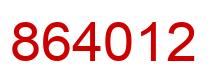 Number 864012 red image