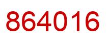 Number 864016 red image