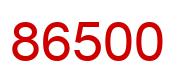 Number 86500 red image