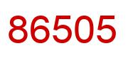 Number 86505 red image