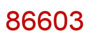 Number 86603 red image