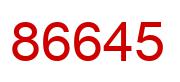 Number 86645 red image