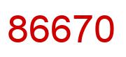 Number 86670 red image