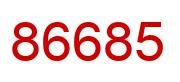 Number 86685 red image