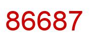 Number 86687 red image