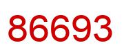Number 86693 red image