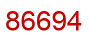 Number 86694 red image