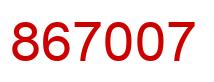 Number 867007 red image