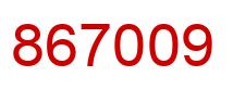 Number 867009 red image