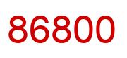 Number 86800 red image