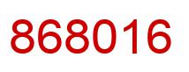 Number 868016 red image